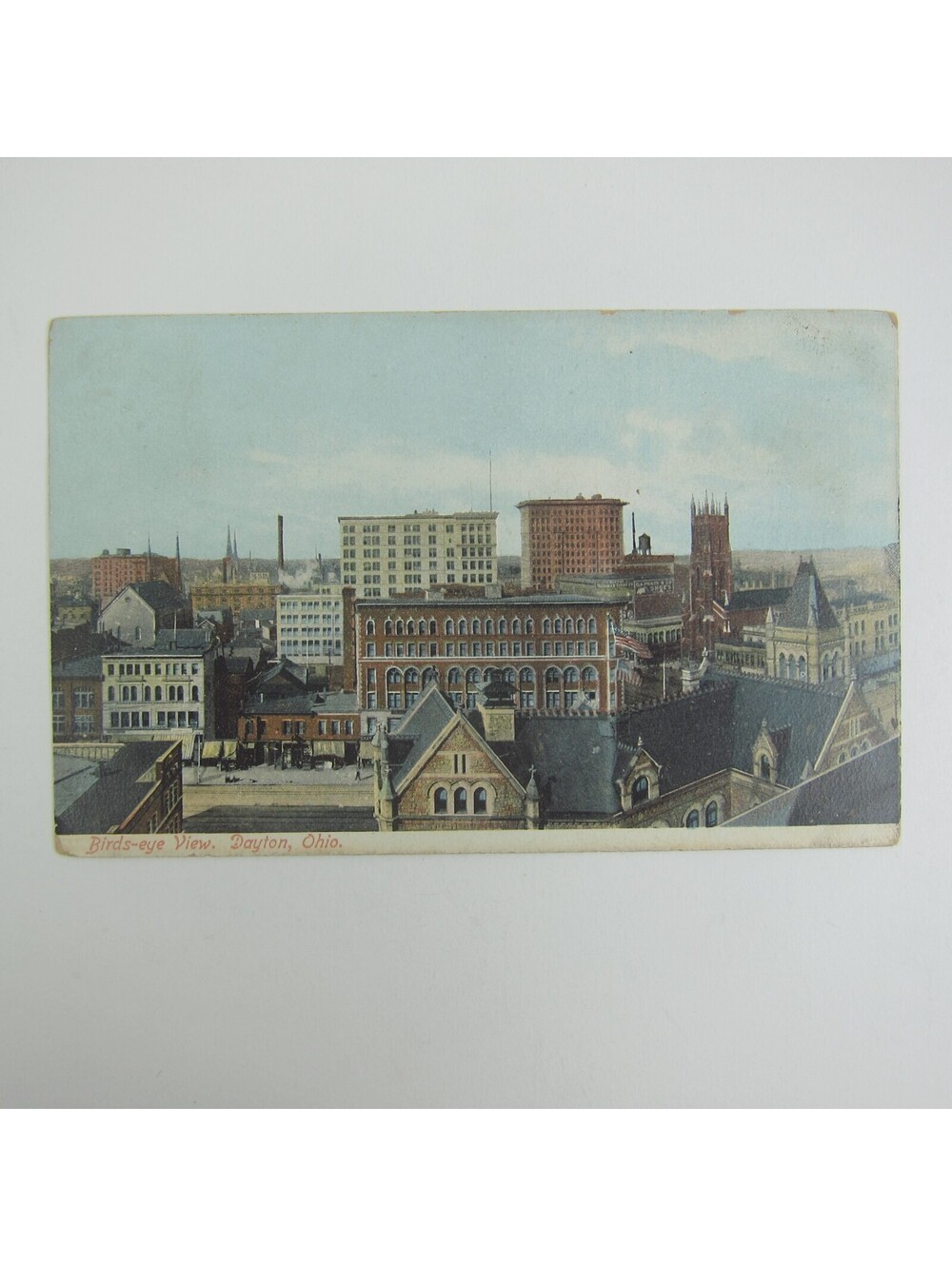 Postcard Dayton Ohio Birdseye View Skyline Antique 1909 RARE
